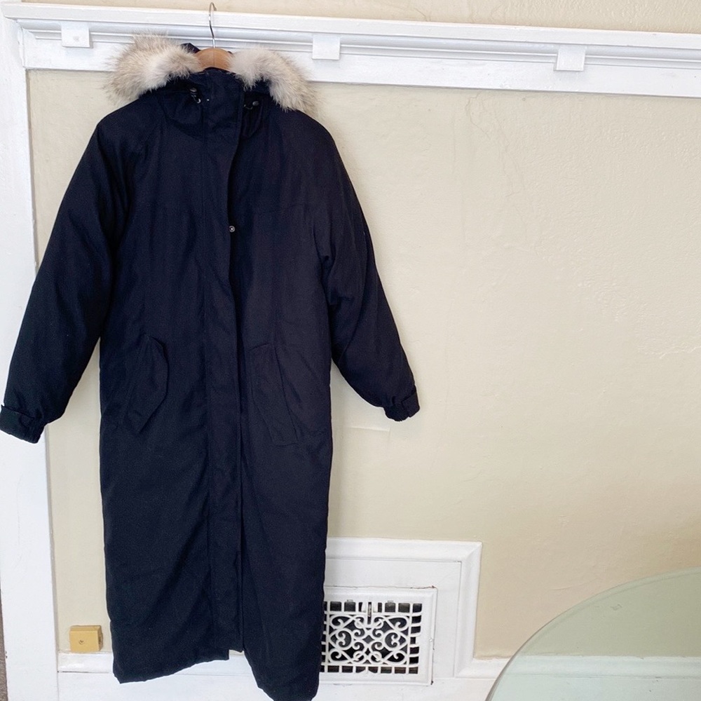Cabela’s Goose Down Long Puffer Jacket Fur Trim Hood